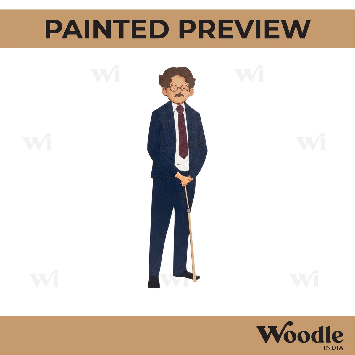 Man With Stick Pre Marked MDF Design 1