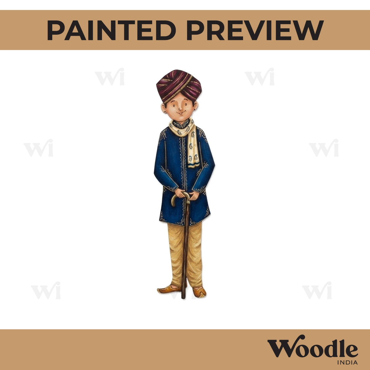 Man With Stick Pre Marked MDF Design 2