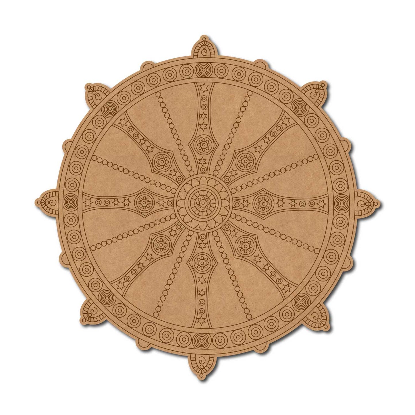 Mandala Chakra Round Pre Marked MDF Design 1