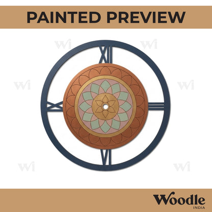 Mandala Clock Pre Marked MDF Design 2