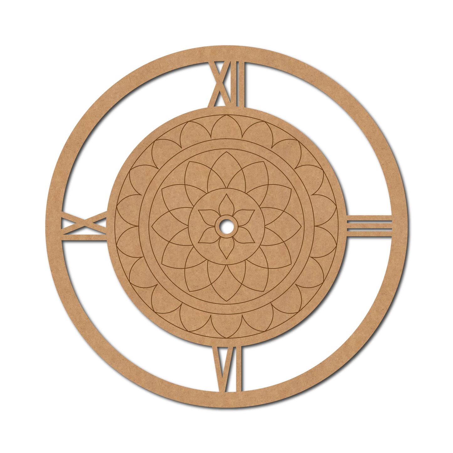 Mandala Clock Pre Marked MDF Design 2