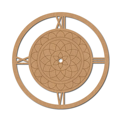 Mandala Clock Pre Marked MDF Design 2