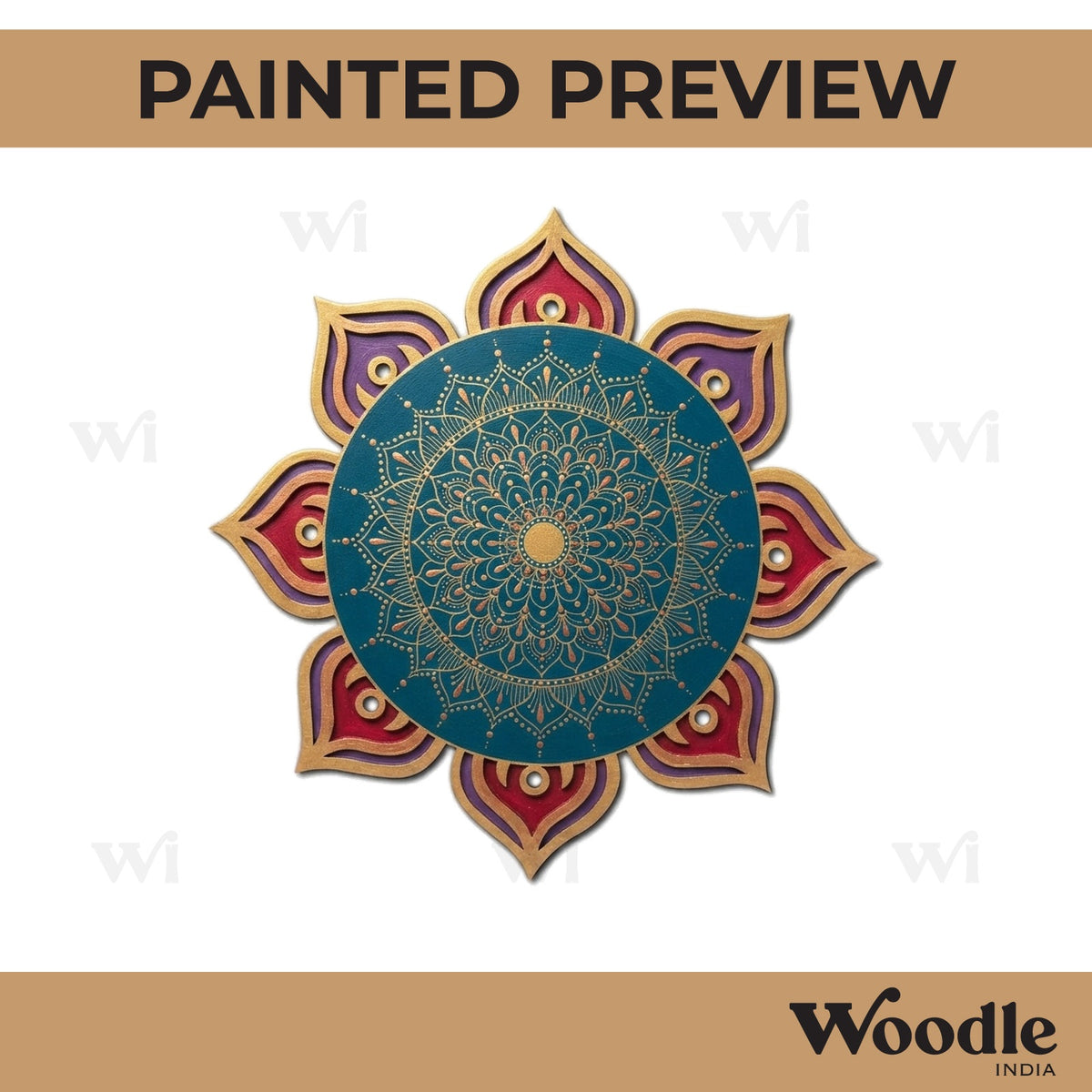 Mandala Diya Tealight Holder MDF Design 12