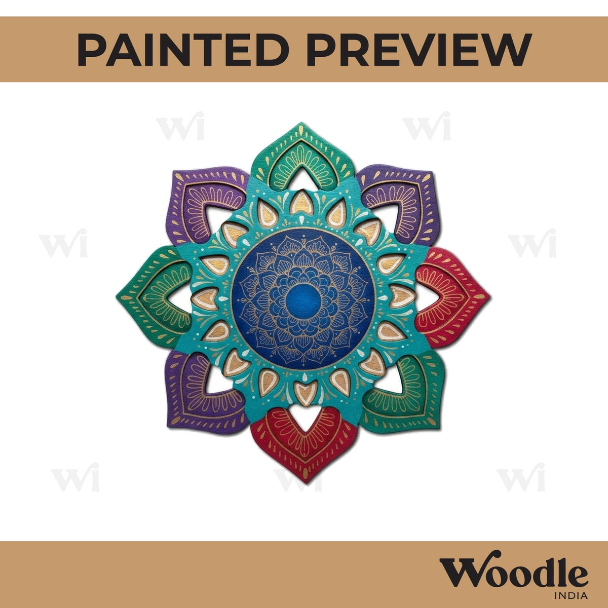 Mandala Diya Tealight Holder MDF Design 16