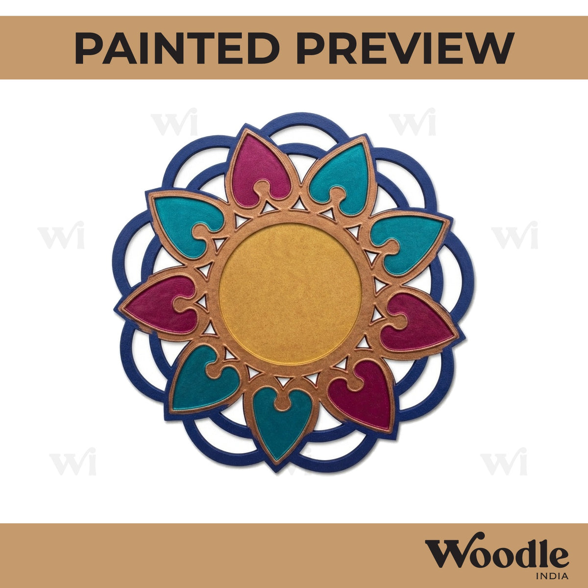 Mandala Diya Tealight Holder MDF Design 3