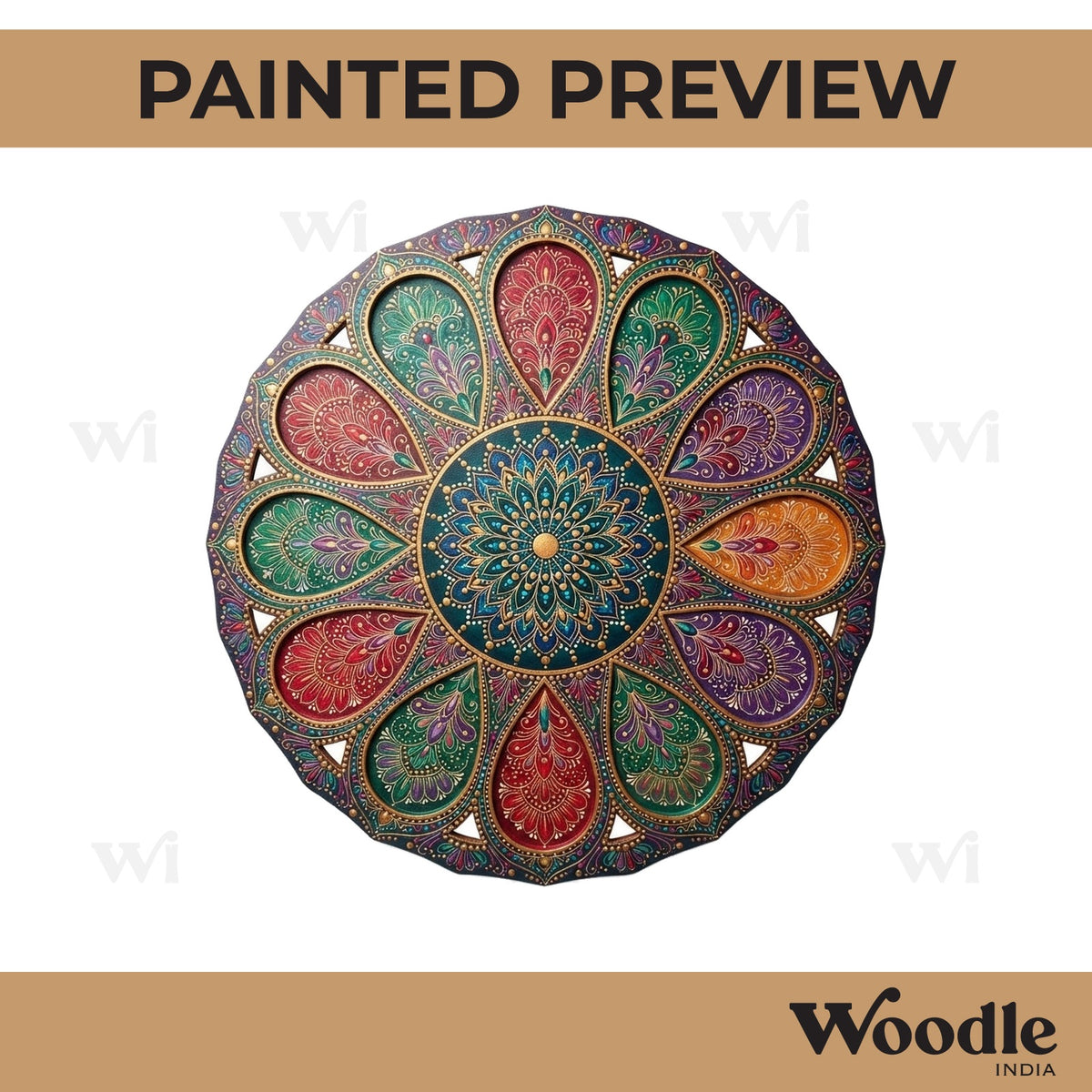 Mandala Diya Tealight Holder MDF Design 33