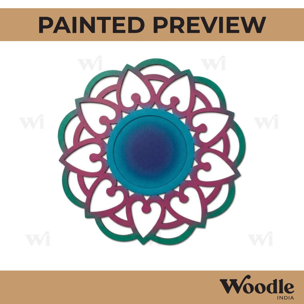 Mandala Diya Tealight Holder MDF Design 4