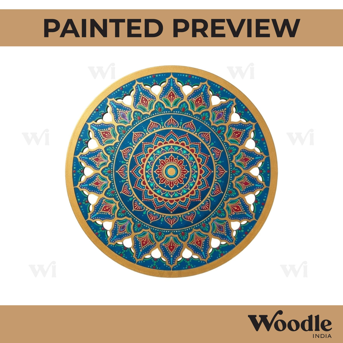 Mandala Diya Tealight Holder Pre Marked MDF Design 14