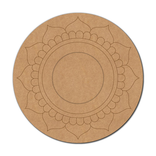 Mandala Diya Tealight Holder Pre Marked MDF Design 17
