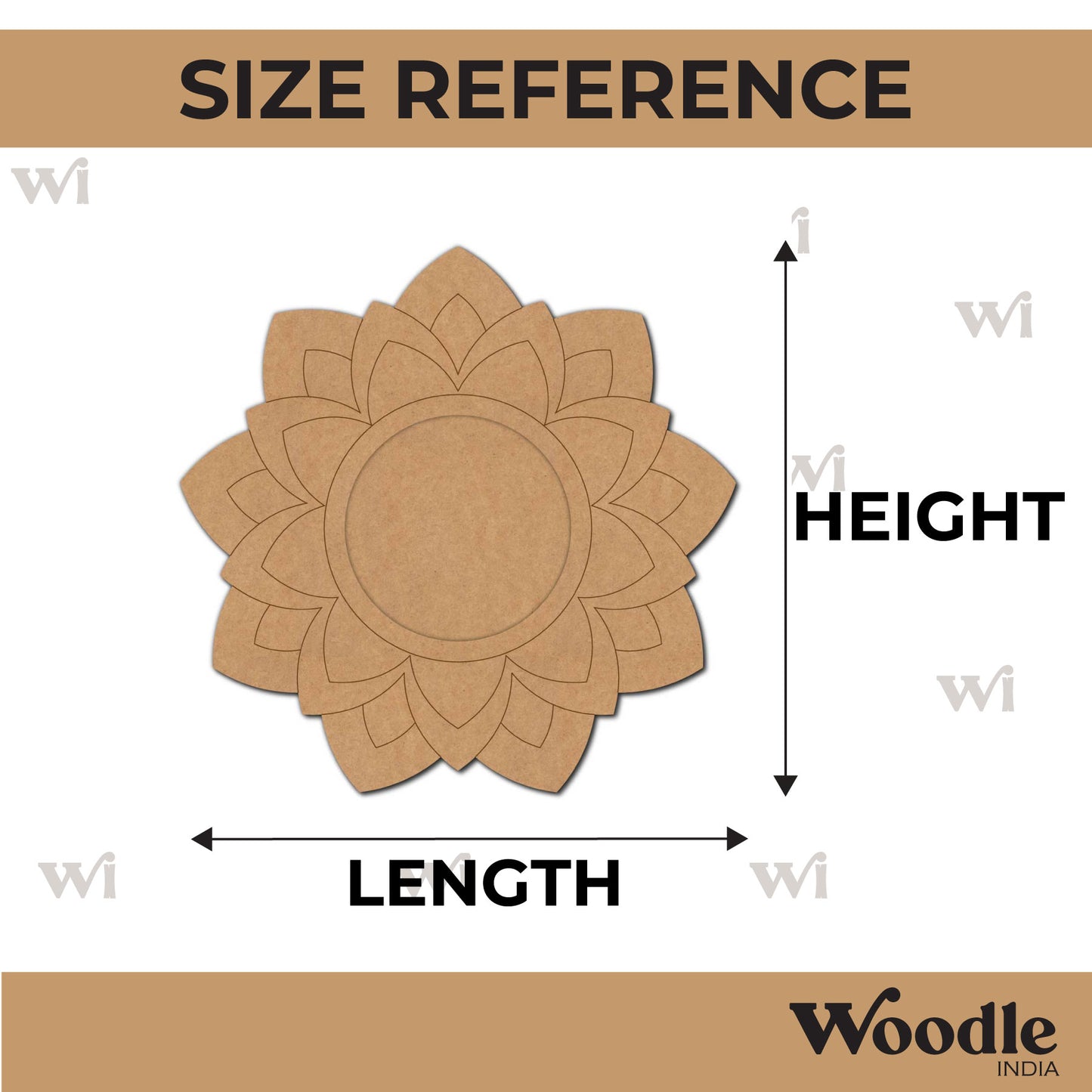 Mandala Diya Tealight Holder Pre Marked MDF Design 18