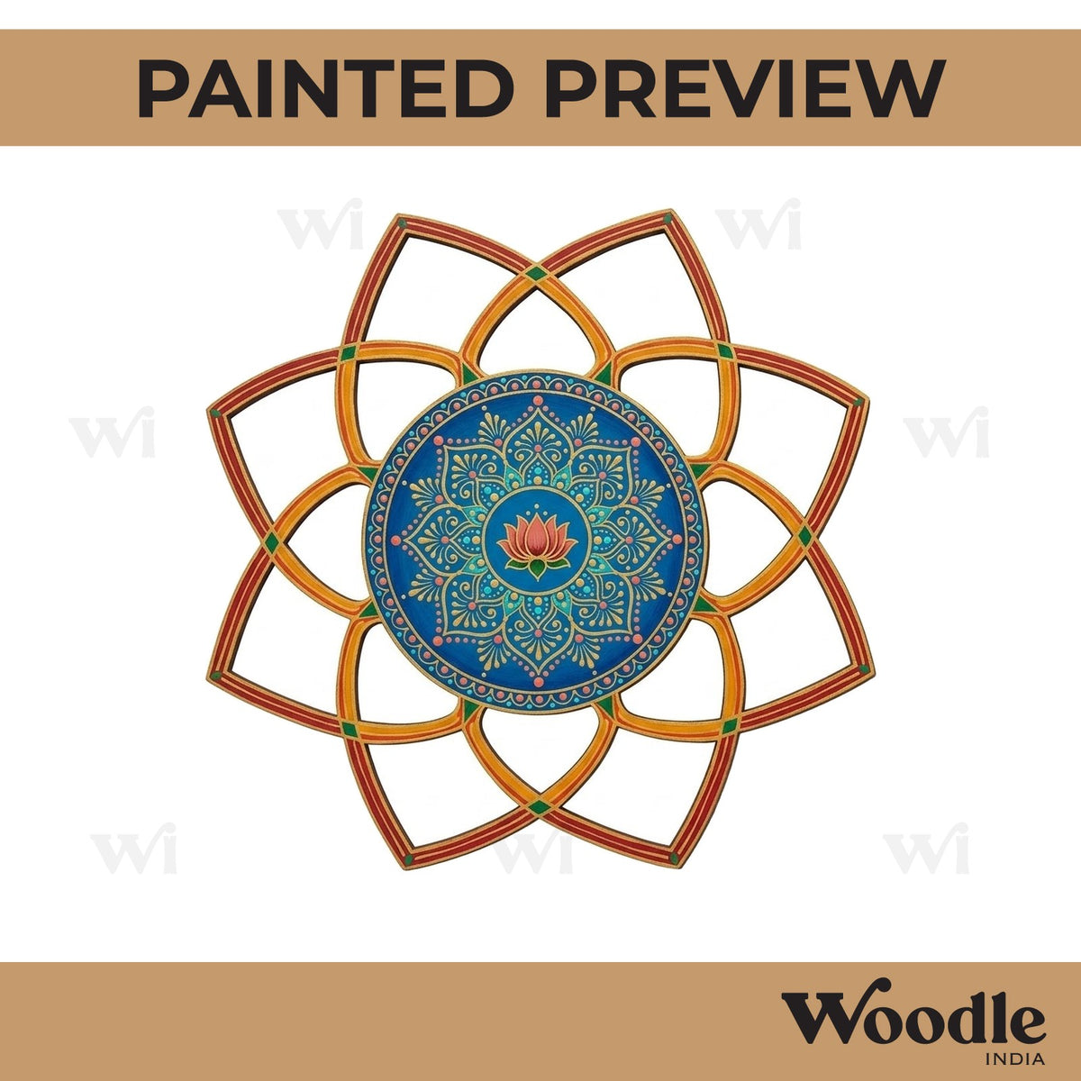 Mandala Diya Tealight Holder Pre Marked MDF Design 19