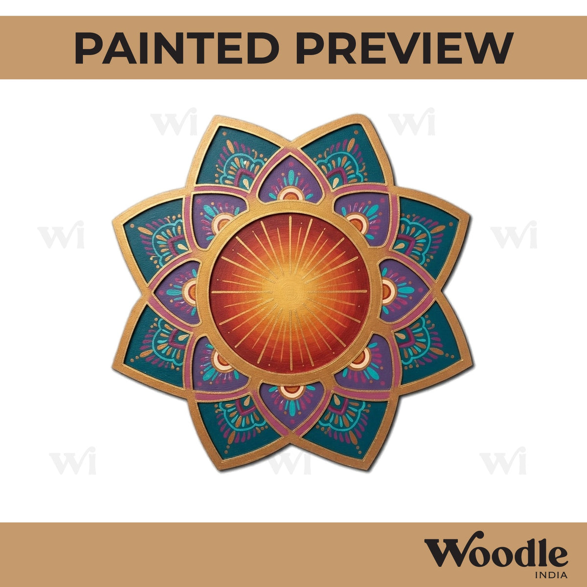 Mandala Diya Tealight Holder Pre Marked MDF Design 20