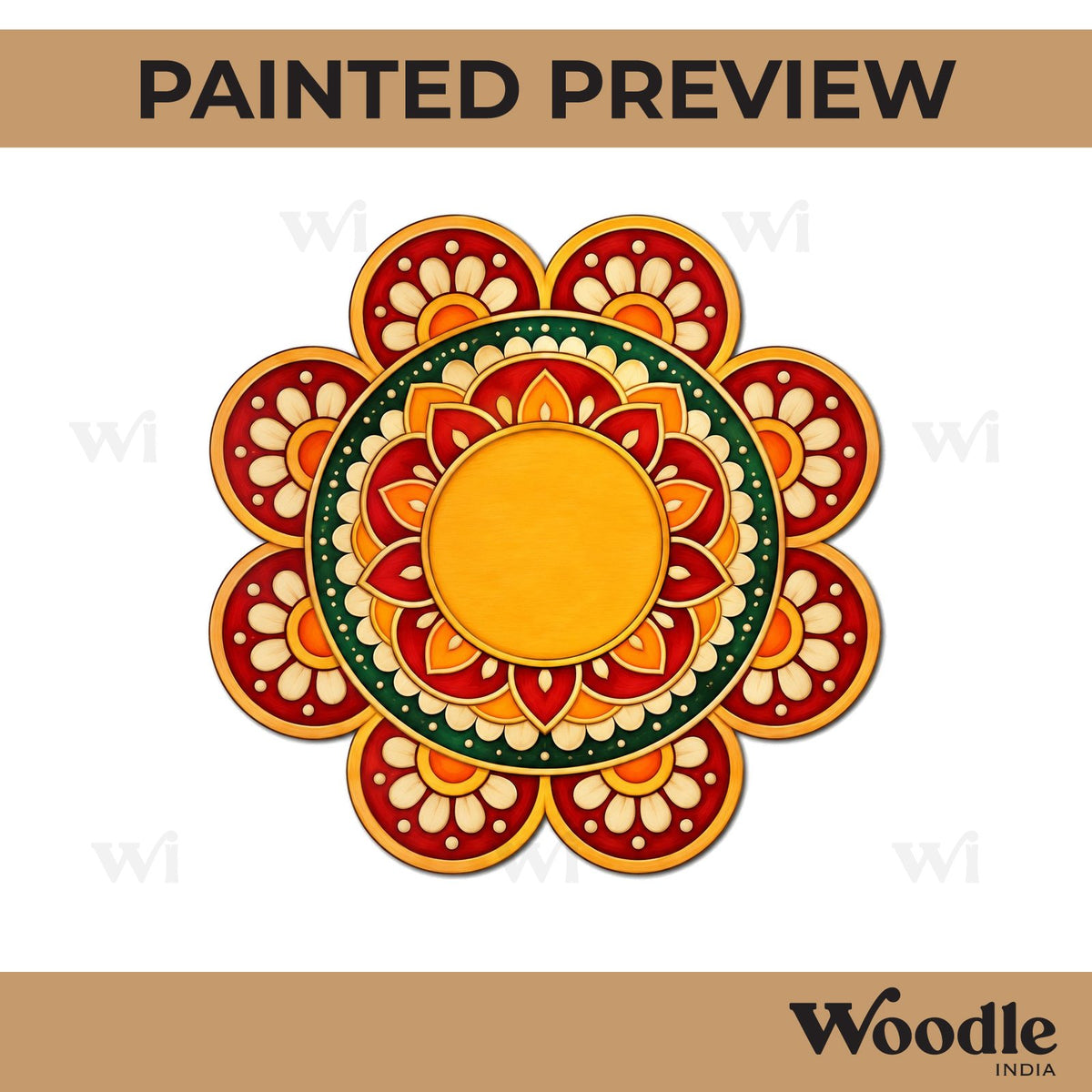 Mandala Diya Tealight Holder Pre Marked MDF Design 23