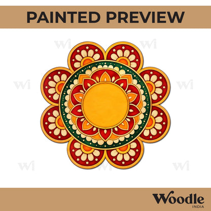 Mandala Diya Tealight Holder Pre Marked MDF Design 23