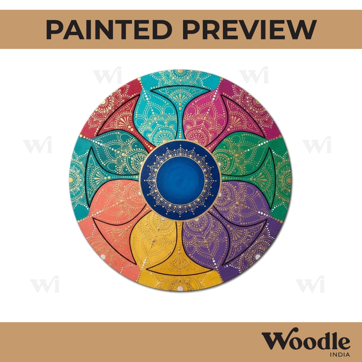 Mandala Diya Tealight Holder Pre Marked MDF Design 26