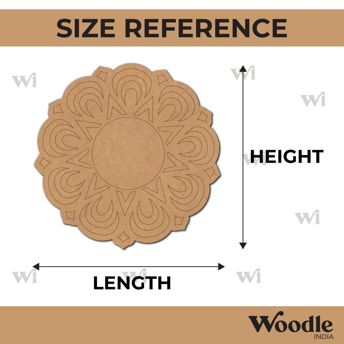 Mandala Diya Tealight Holder Pre Marked MDF Design 27