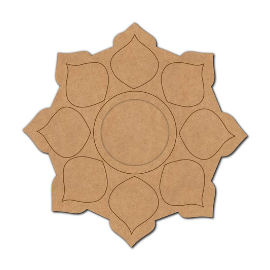 Mandala Diya Tealight Holder Pre Marked MDF Design 30