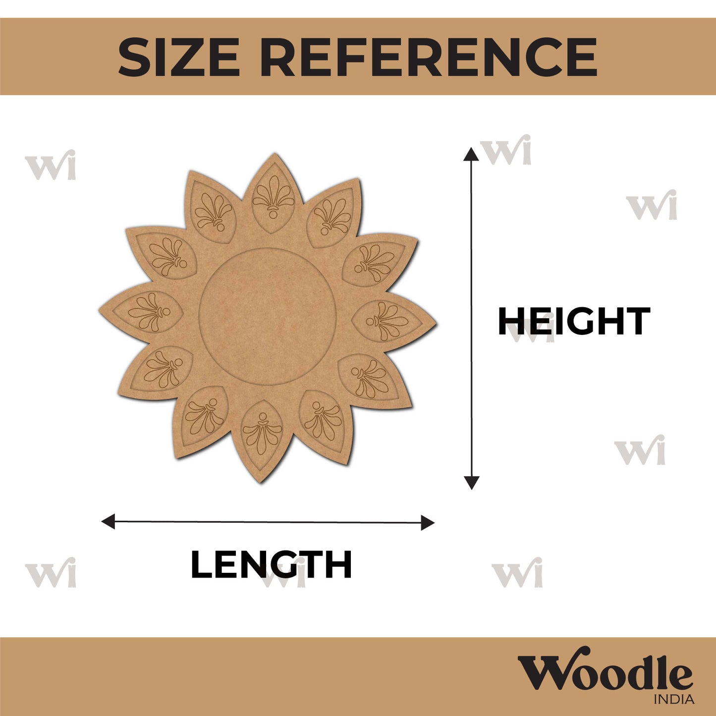Mandala Diya Tealight Holder Pre Marked MDF Design 33