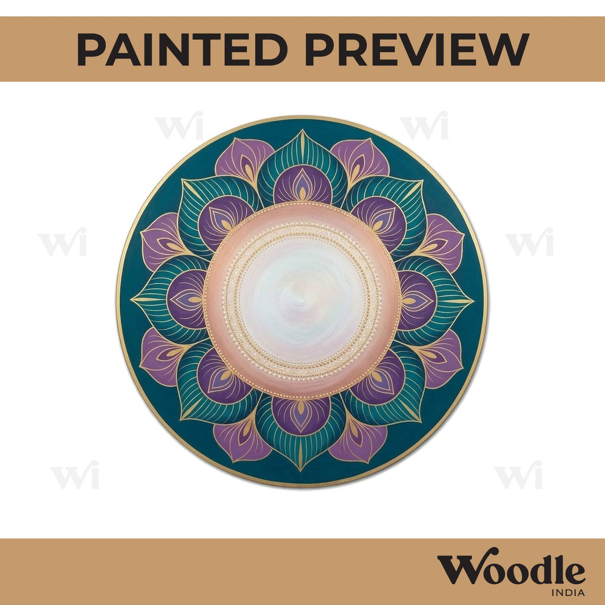 Mandala Diya Tealight Holder Pre Marked MDF Design 38