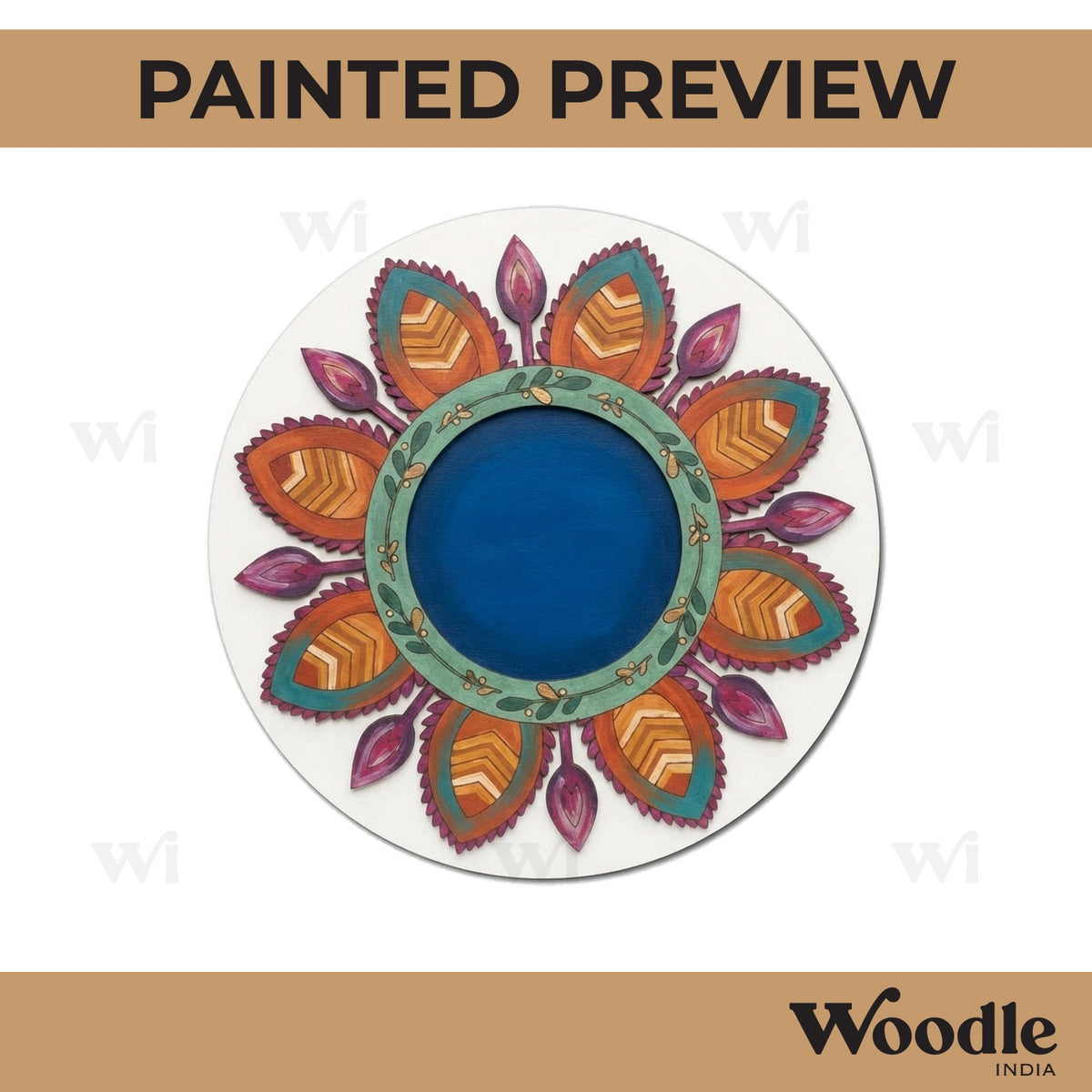 Mandala Diya Tealight Holder Pre Marked MDF Design 39