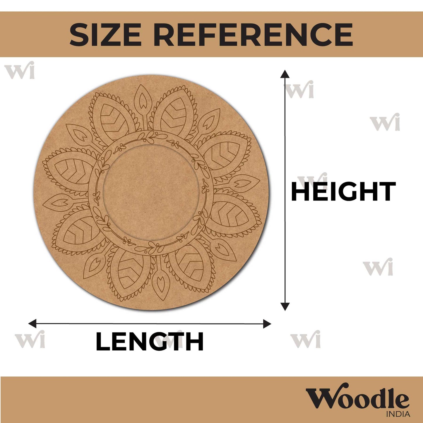 Mandala Diya Tealight Holder Pre Marked MDF Design 39