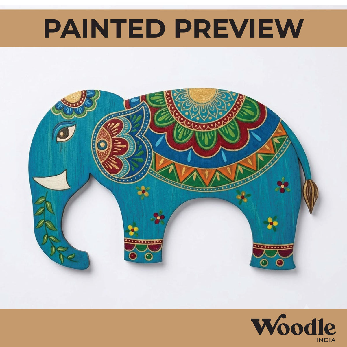Mandala Elephant Pre Marked MDF Design 1
