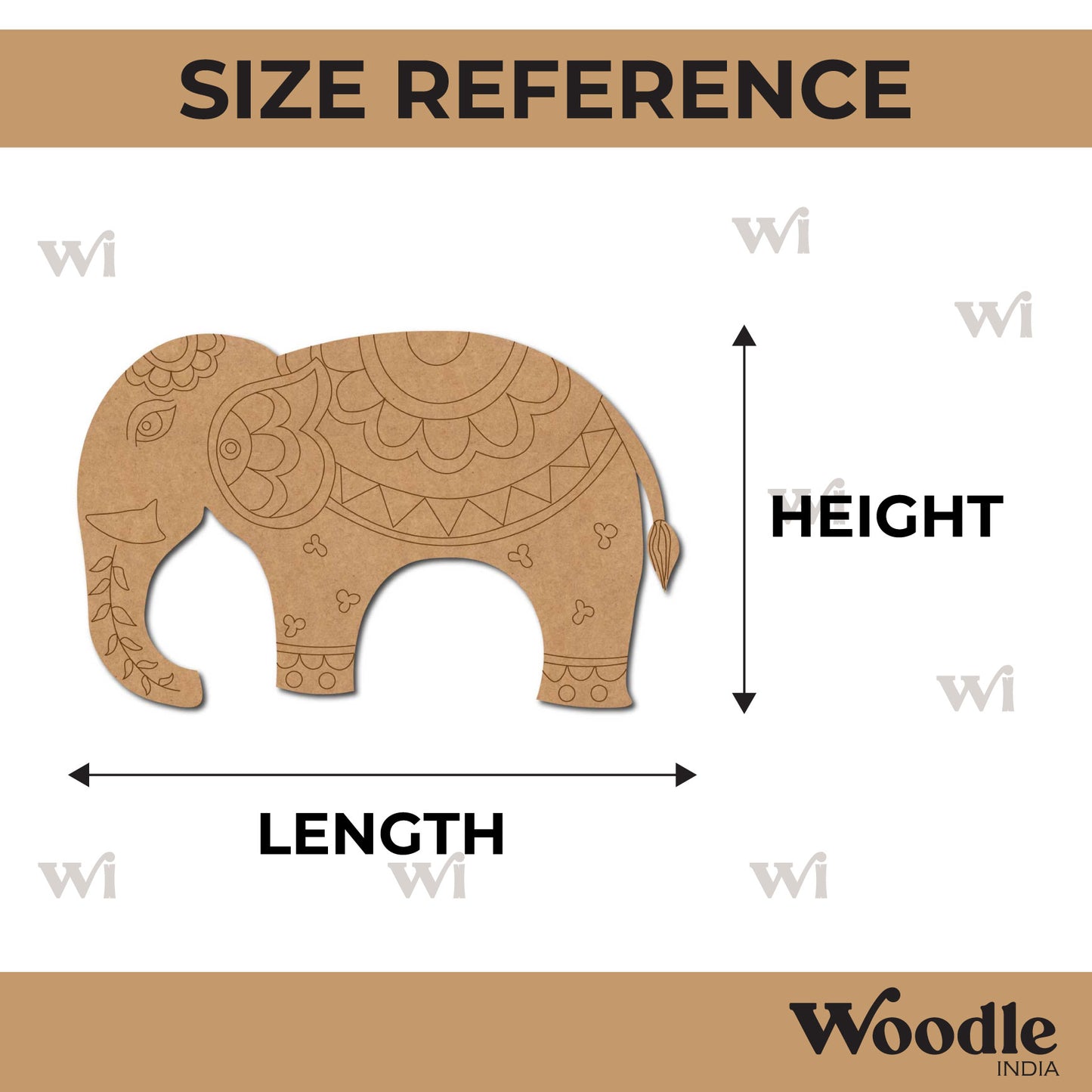Mandala Elephant Pre Marked MDF Design 1