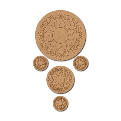 Mandala Hanging Set Pre Marked MDF Design 1