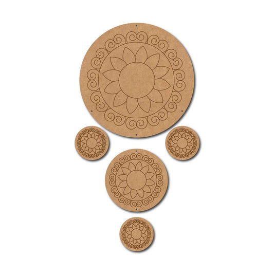 Mandala Hanging Set Pre Marked MDF Design 1