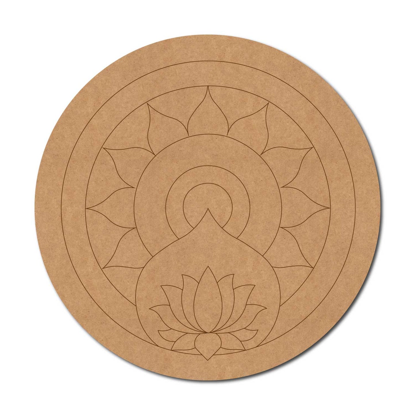 Mandala Lotus Pre Marked Round MDF Design 1