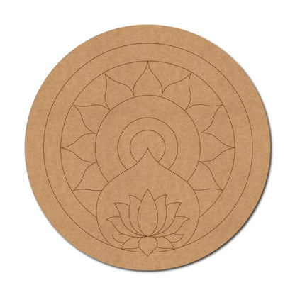 Mandala Lotus Pre Marked Round MDF Design 1