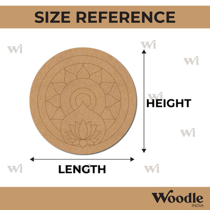 Mandala Lotus Pre Marked Round MDF Design 1