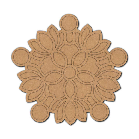 Mandala Lotus Rangoli Multiple Diya Tealight Holder MDF Design 1