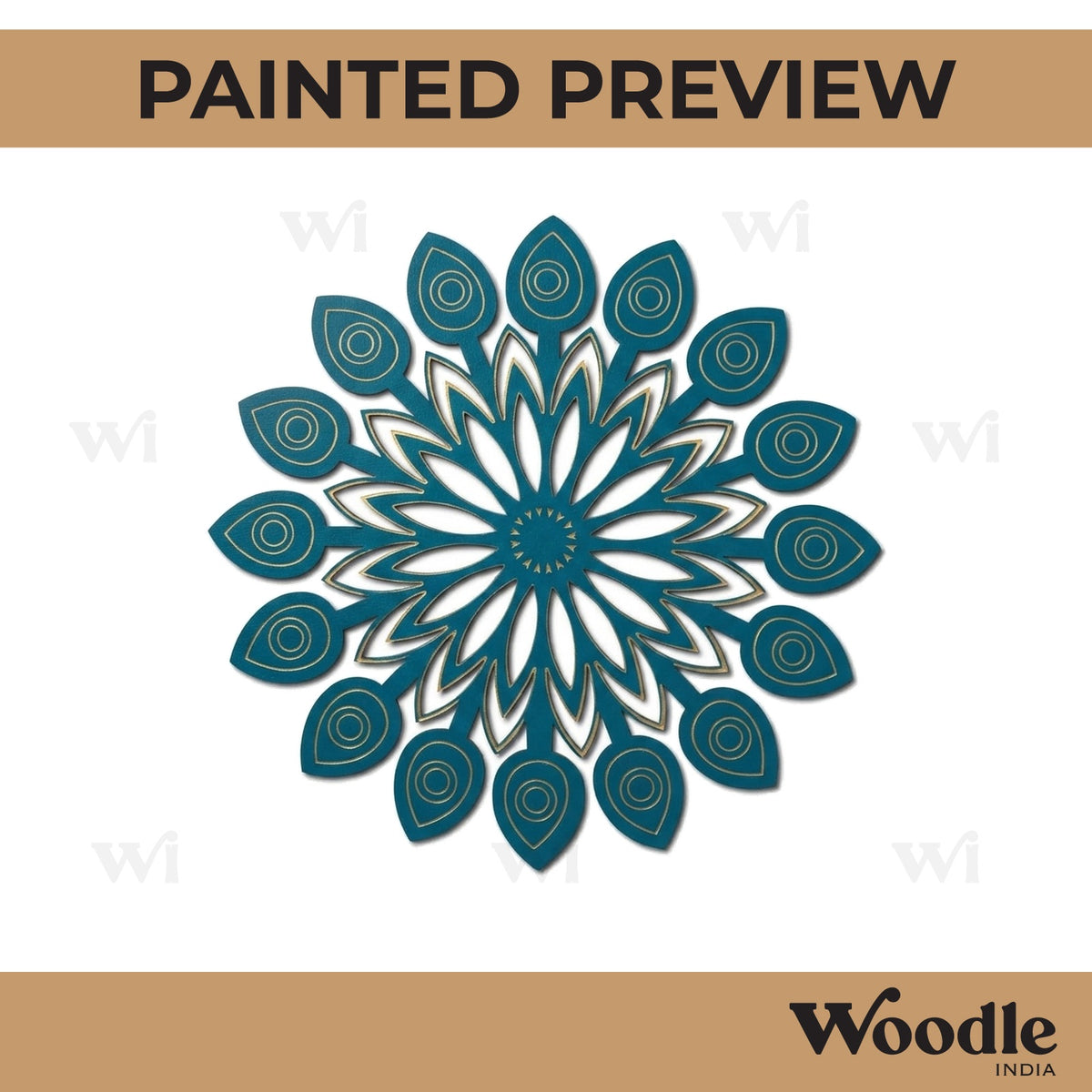 Mandala Mor Pankh Pre Marked Base MDF Design 1