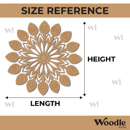 Mandala Mor Pankh Pre Marked Base MDF Design 1