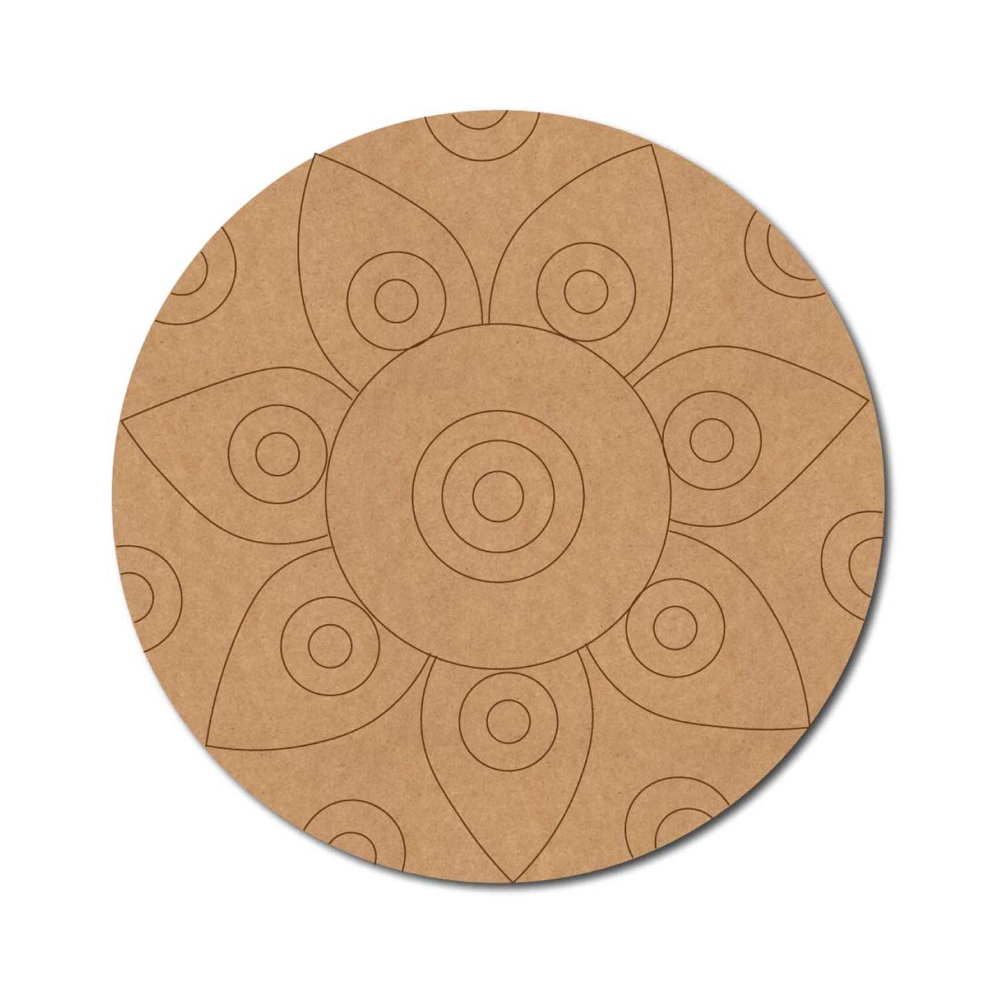 Mandala Pre Marked Round MDF Design 100