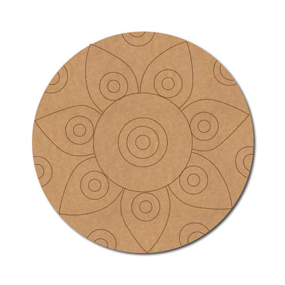 Mandala Pre Marked Round MDF Design 100
