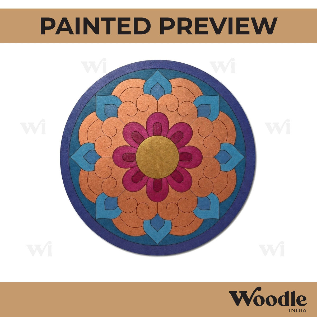 Mandala Pre Marked Round MDF Design 16