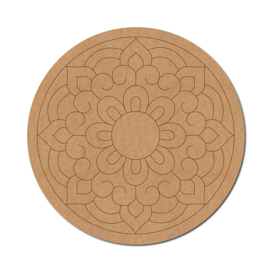 Mandala Pre Marked Round MDF Design 16