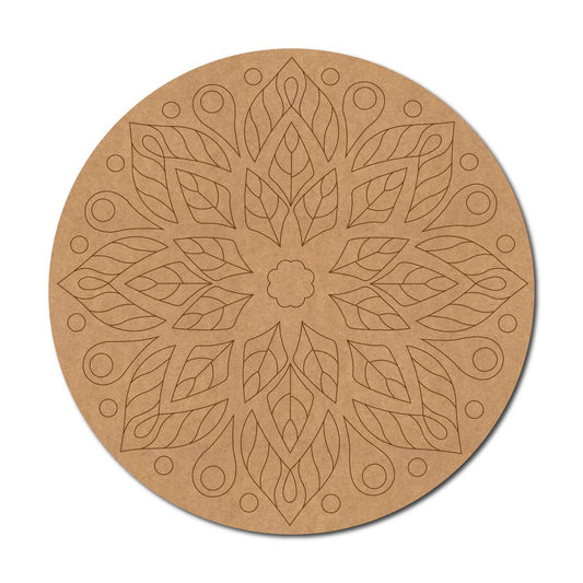 Mandala Pre Marked Round MDF Design 30