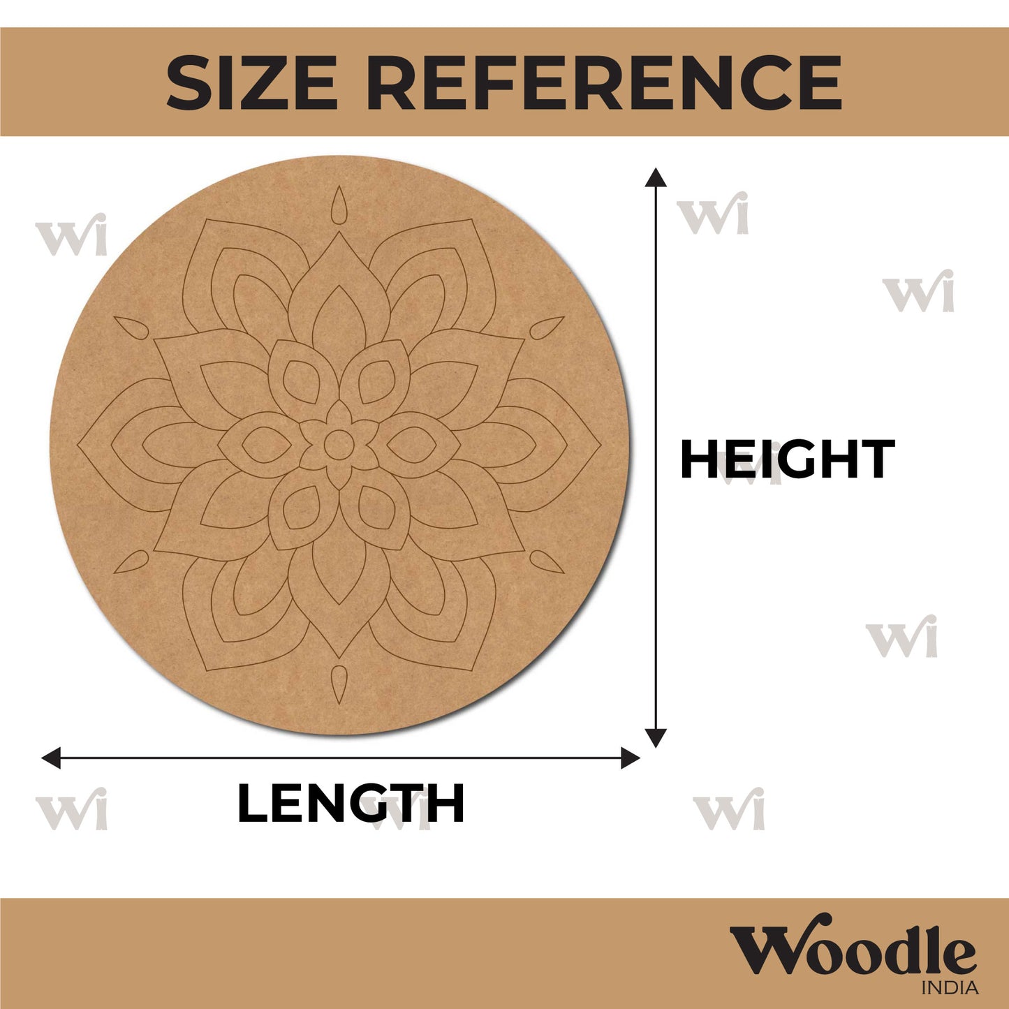 Mandala Pre Marked Round MDF Design 43