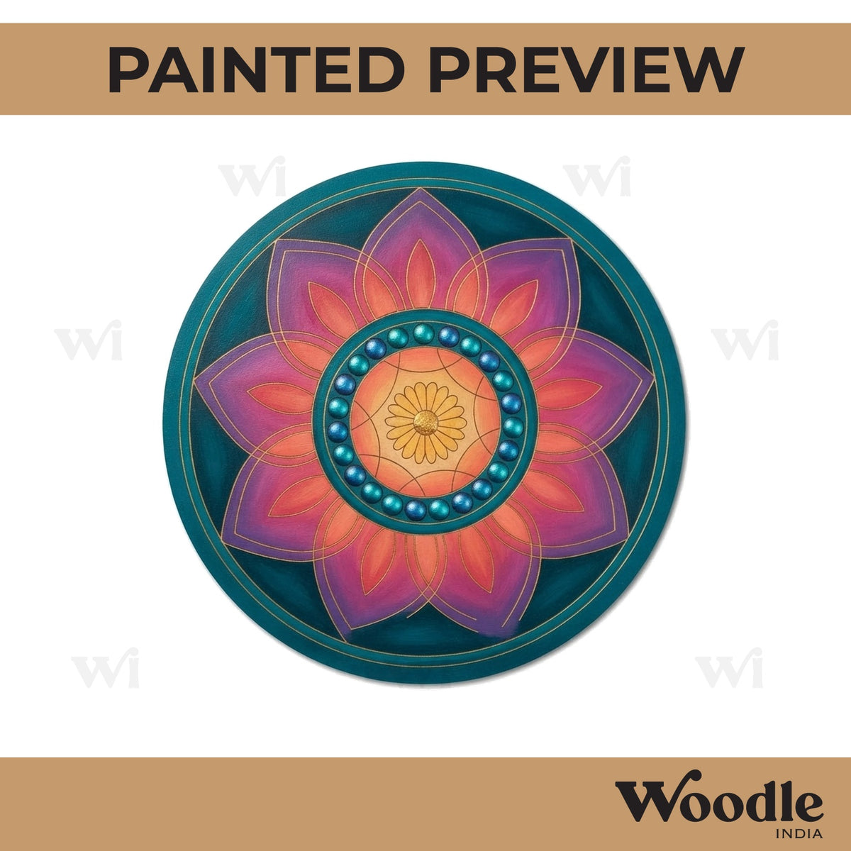 Mandala Pre Marked Round MDF Design 45