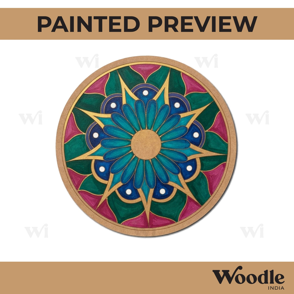 Mandala Pre Marked Round MDF Design 46