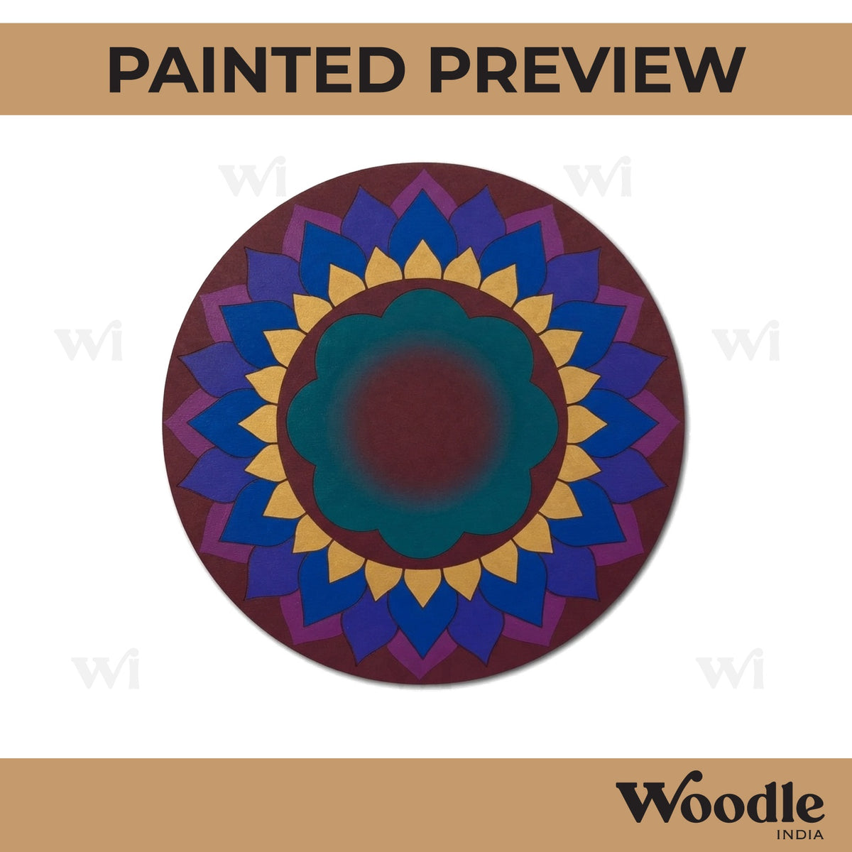 Mandala Pre Marked Round MDF Design 50