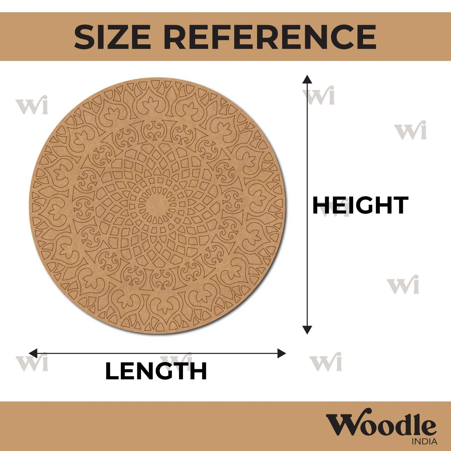 Mandala Pre Marked Round MDF Design 55