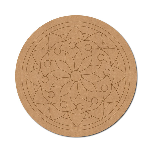 Mandala Pre Marked Round MDF Design 6