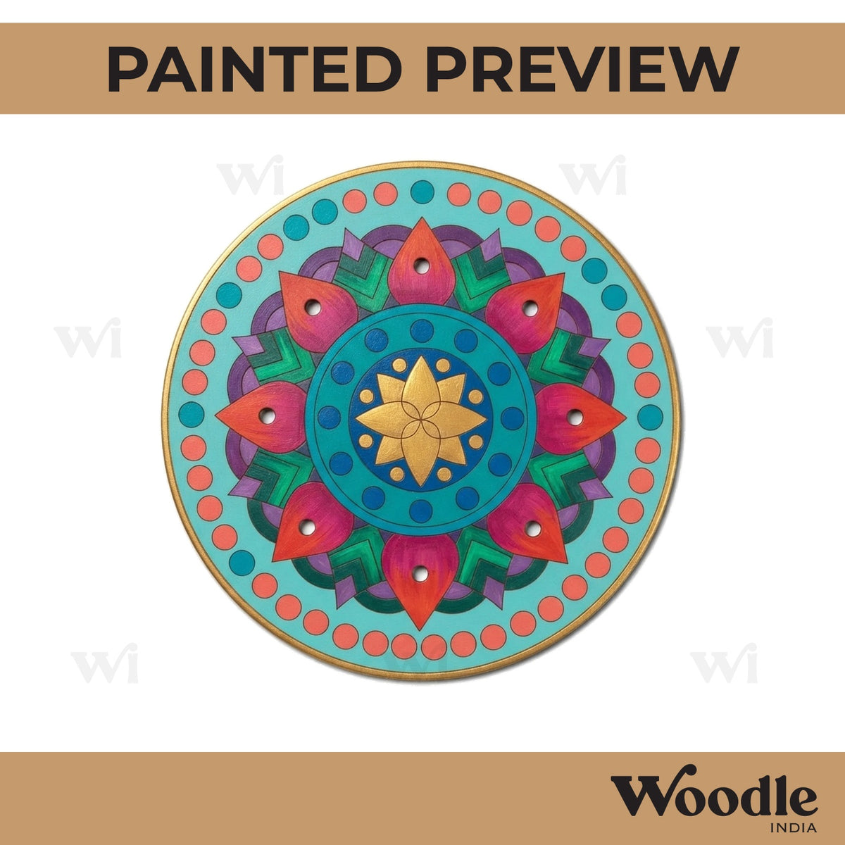 Mandala Pre Marked Round MDF Design 60