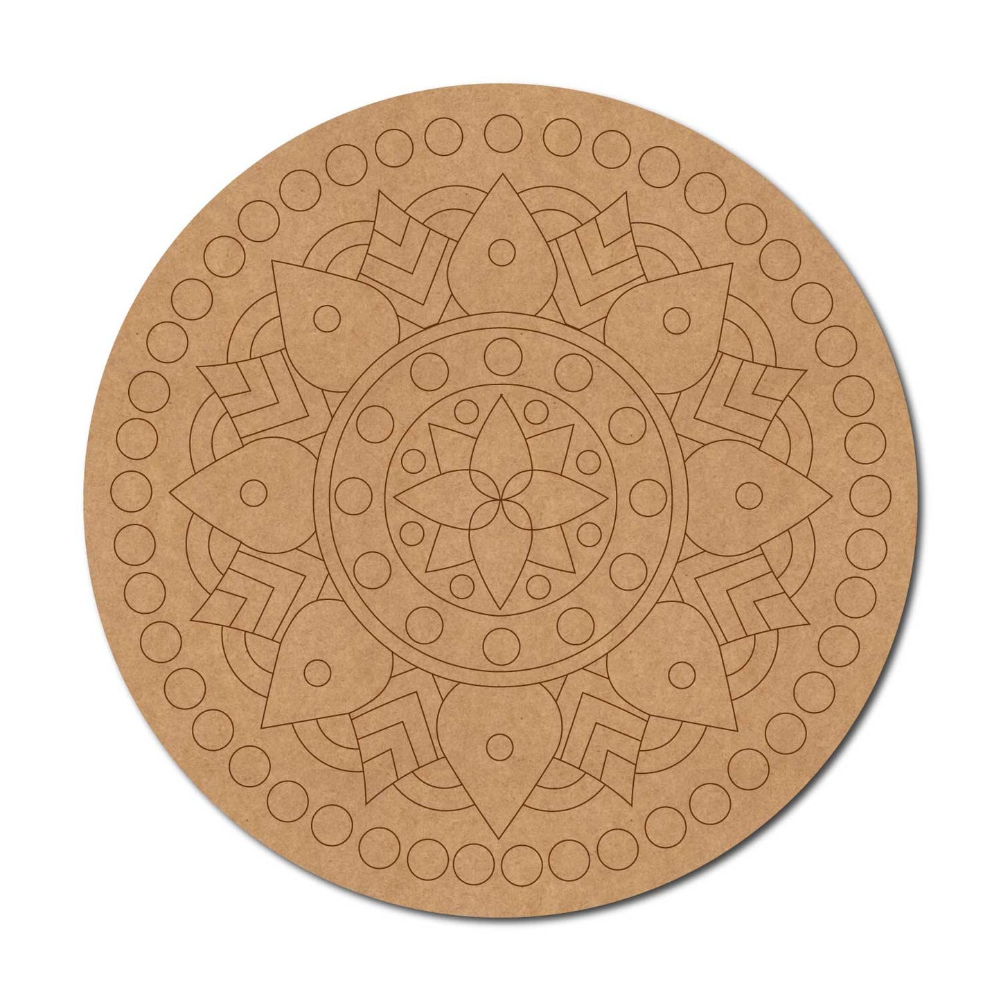 Mandala Pre Marked Round MDF Design 60