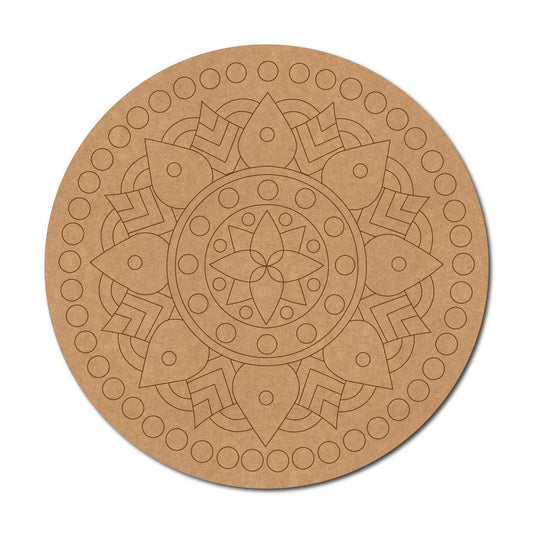 Mandala Pre Marked Round MDF Design 60