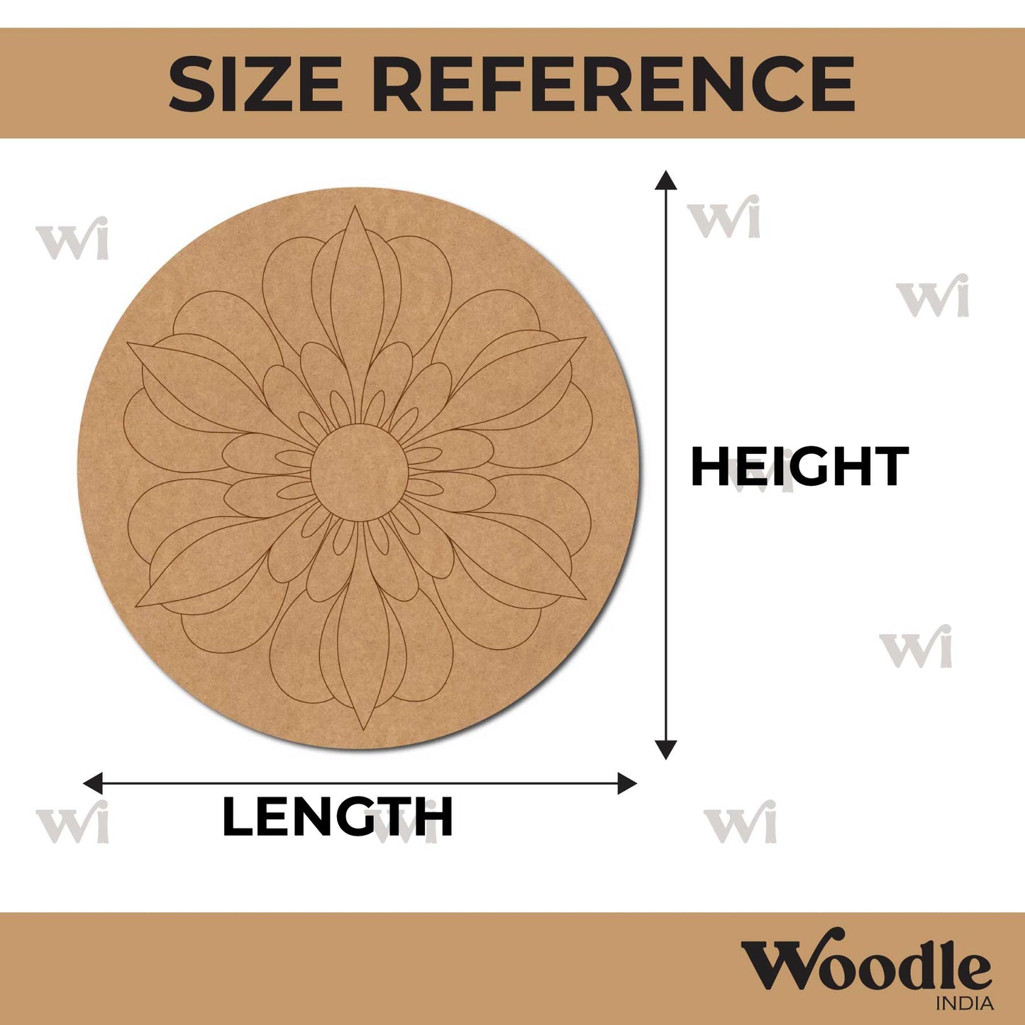 Mandala Pre Marked Round MDF Design 65